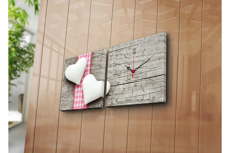 Dekorativ Canvasbilde med Klokke 2 Deler, Flerfarget