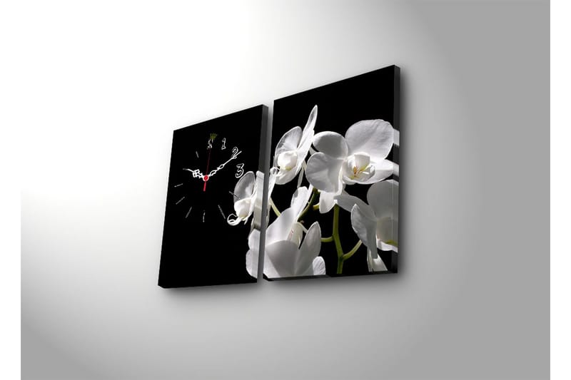 Dekorativ Canvasbilde med Klokke 2 Deler - Flerfarget - Innredning - Veggdekorasjon - Veggklokke