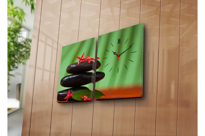 Dekorativ Canvasbilde med Klokke 2 Deler, Flerfarget