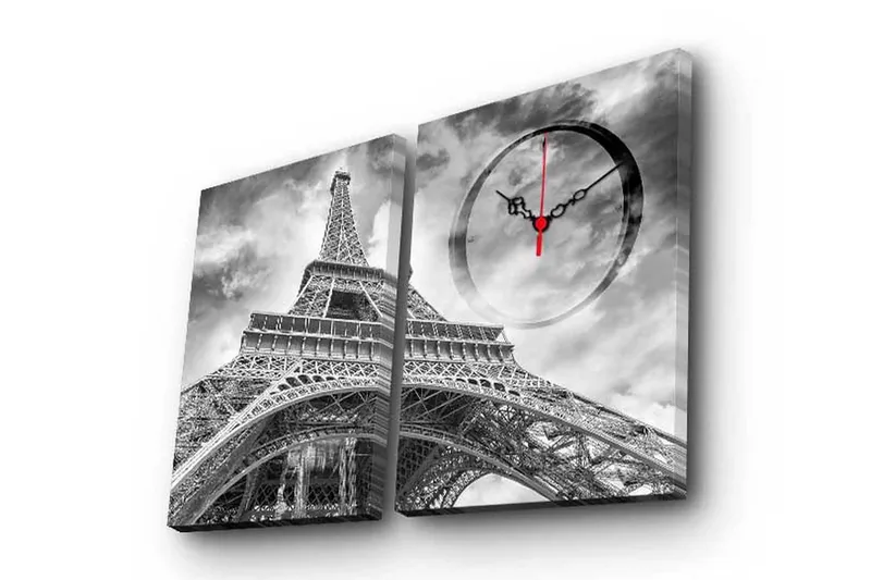 Dekorativ Canvasbilde med Klokke 2 Deler, Flerfarget