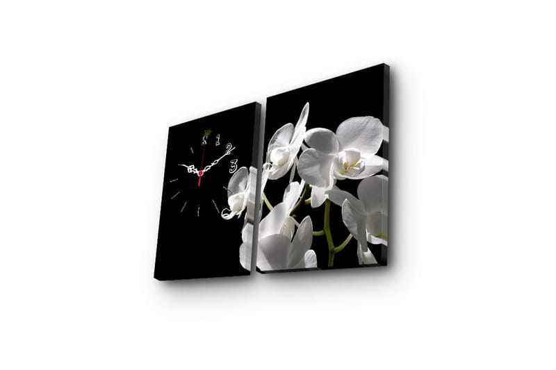 Dekorativ Canvasbilde med Klokke 2 Deler - Flerfarget - Innredning - Veggdekorasjon - Veggklokke