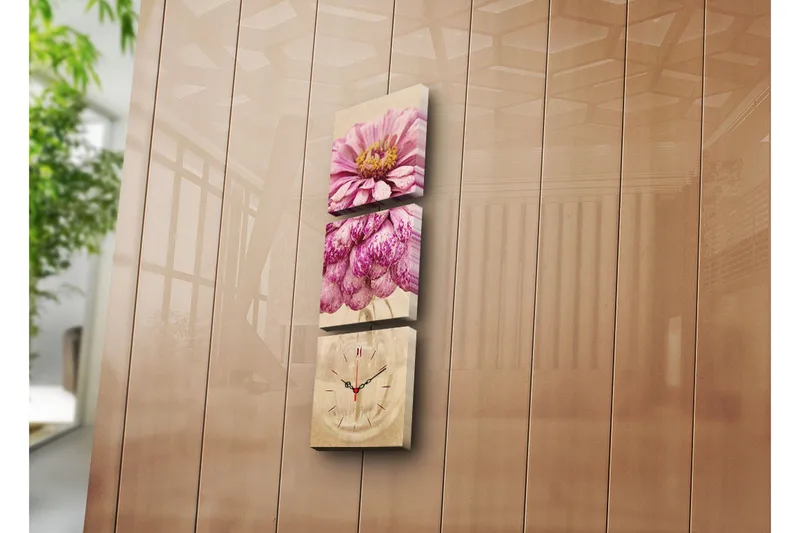 Dekorativ Canvasbilde med Klokke 3 Deler, Flerfarget