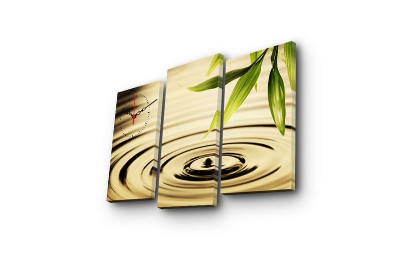 Dekorativ Canvasbilde med Klokke 3 Deler - Flerfarget - Innredning - Veggdekorasjon - Veggklokke