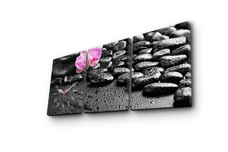 Dekorativ Canvasbilde med Klokke 3 Deler - Flerfarget - Innredning - Veggdekorasjon - Veggklokke