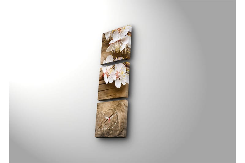 Dekorativ Canvasbilde med Klokke 3 Deler - Flerfarget - Innredning - Veggdekorasjon - Veggklokke