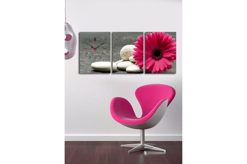 Dekorativ Canvasbilde med Klokke 3 Deler - Flerfarget - Innredning - Veggdekorasjon - Veggklokke