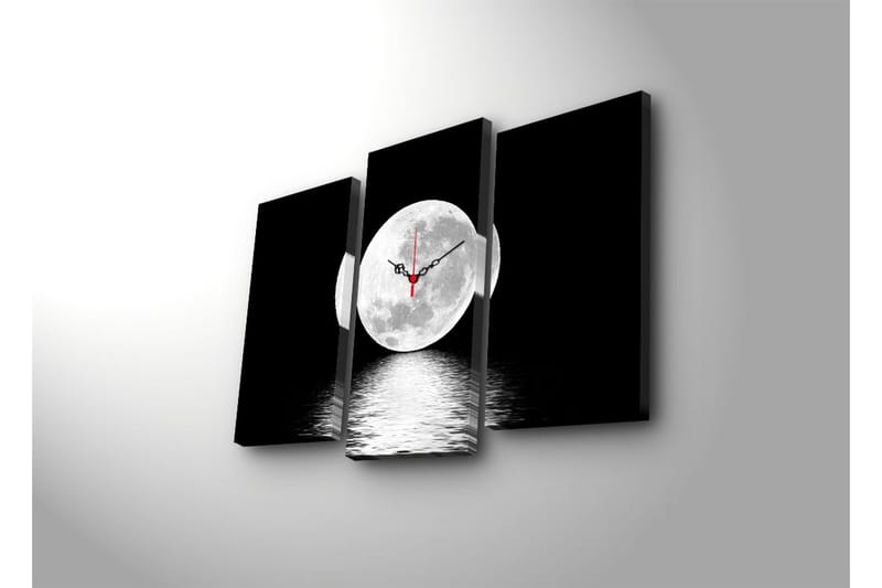 Dekorativ Canvasbilde med Klokke 3 Deler - Flerfarget - Innredning - Veggdekorasjon - Veggklokke