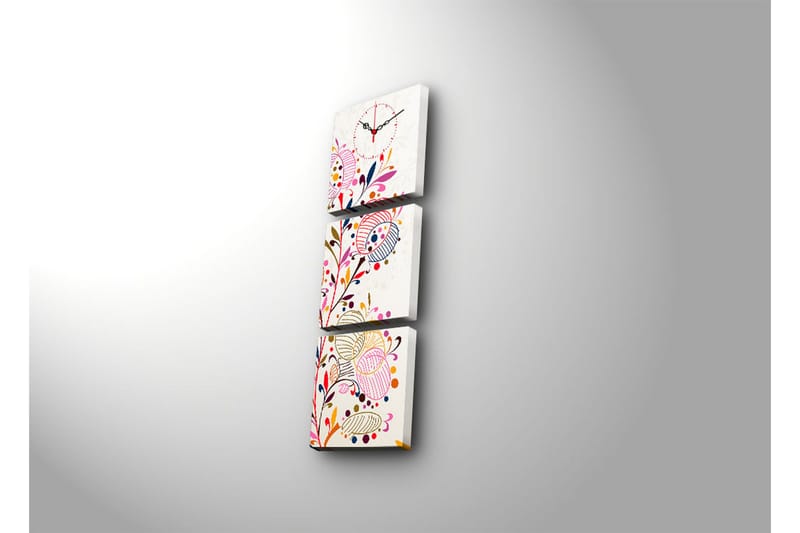 Dekorativ Canvasbilde med Klokke 3 Deler - Flerfarget - Innredning - Veggdekorasjon - Veggklokke