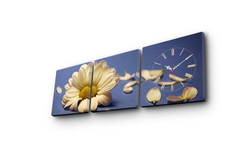 Dekorativ Canvasbilde med Klokke 3 Deler - Flerfarget - Innredning - Veggdekorasjon - Veggklokke