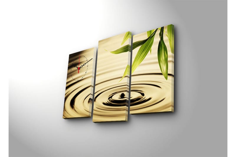 Dekorativ Canvasbilde med Klokke 3 Deler - Flerfarget - Innredning - Veggdekorasjon - Veggklokke