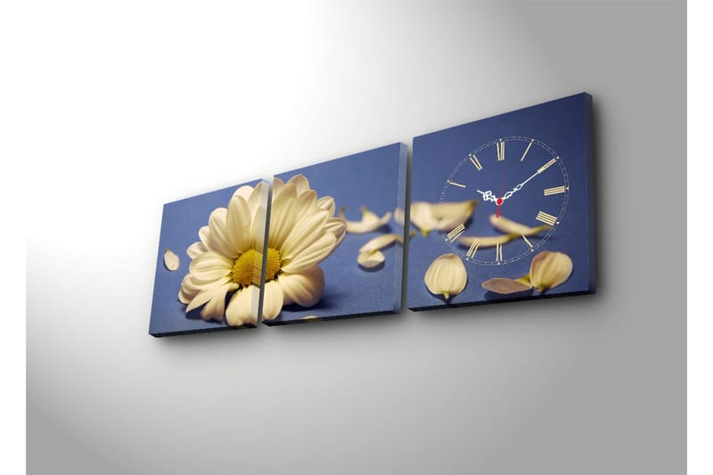 Dekorativ Canvasbilde med Klokke 3 Deler - Flerfarget - Innredning - Veggdekorasjon - Veggklokke