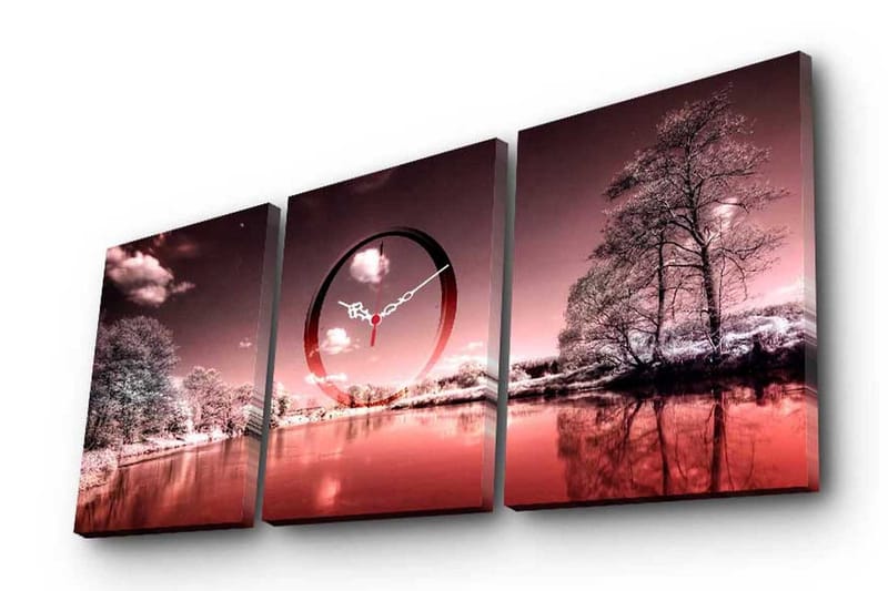 Dekorativ Canvasbilde med Klokke 3 Deler, Flerfarget