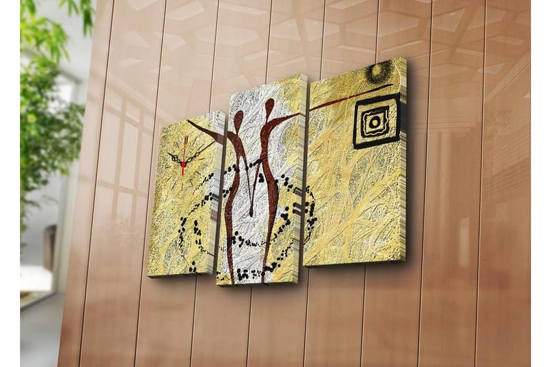 Dekorativ Canvasbilde med Klokke 3 Deler, Flerfarget