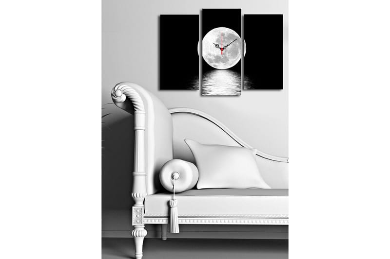 Dekorativ Canvasbilde med Klokke 3 Deler - Flerfarget - Innredning - Veggdekorasjon - Veggklokke