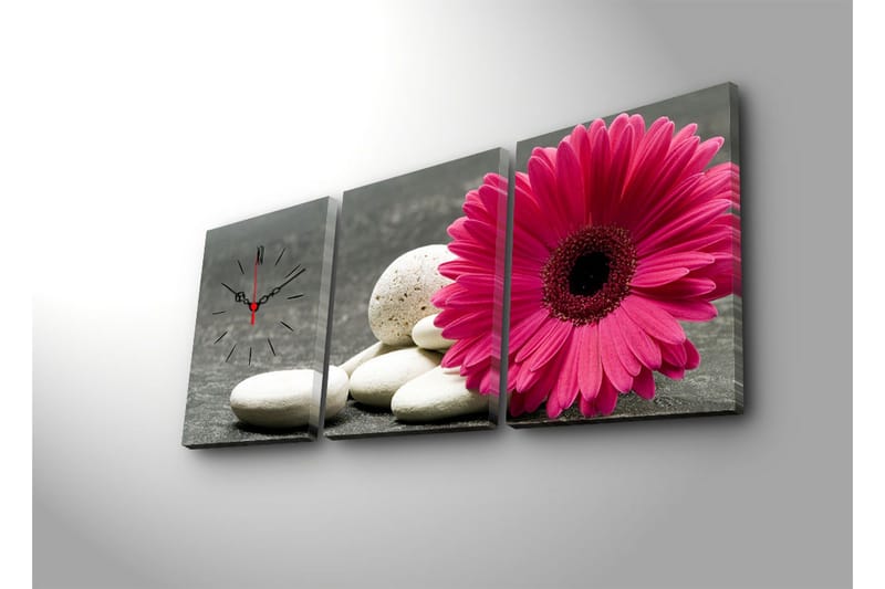 Dekorativ Canvasbilde med Klokke 3 Deler - Flerfarget - Innredning - Veggdekorasjon - Veggklokke