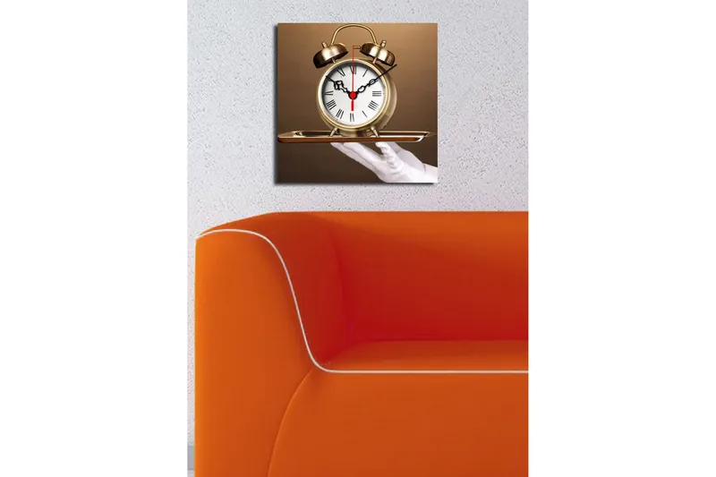 Dekorativ Canvasbilde med Klokke - Flerfarget - Innredning - Veggdekorasjon - Veggklokke