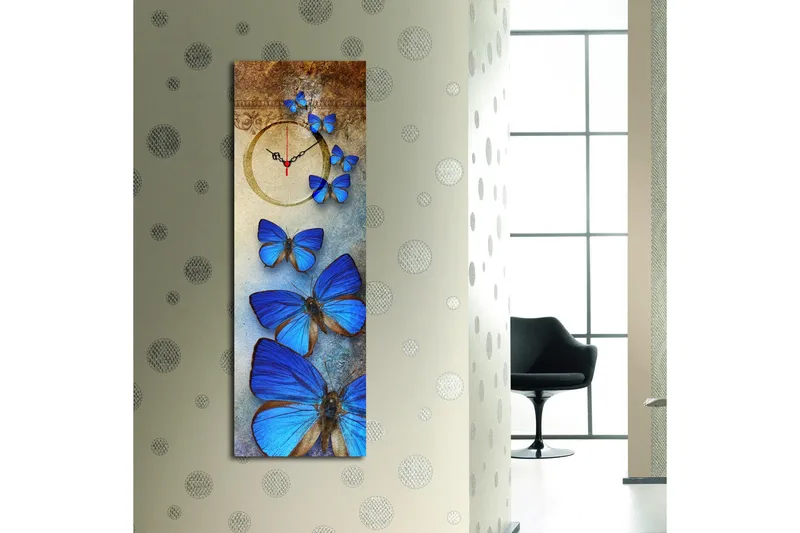 Dekorativ Canvasbilde med Klokke - Flerfarget - Innredning - Veggdekorasjon - Veggklokke