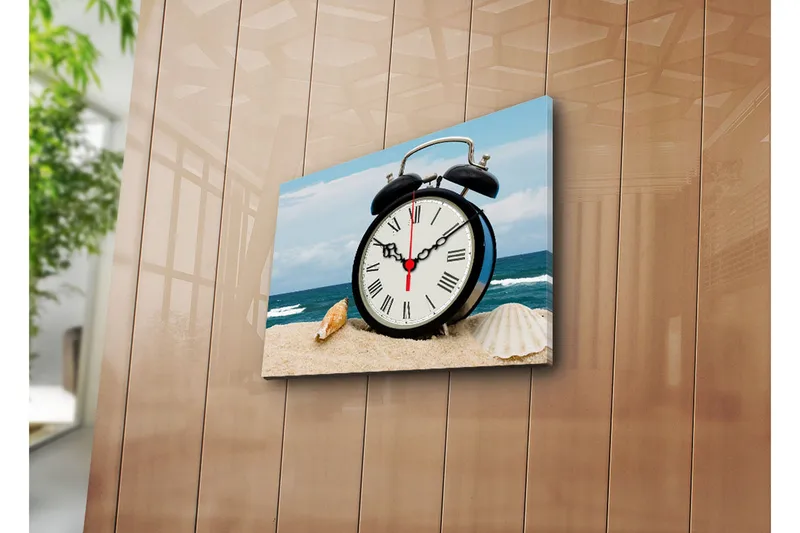 Dekorativ Canvasbilde med Klokke, Flerfarget