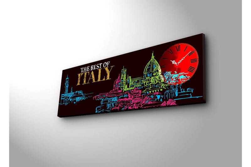 Dekorativ Canvasbilde med Klokke - Flerfarget - Innredning - Veggdekorasjon - Veggklokke