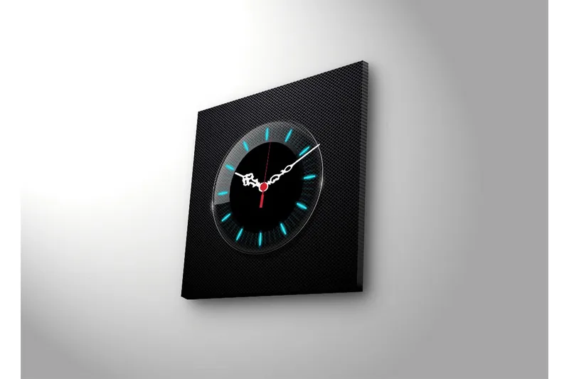 Dekorativ Canvasbilde med Klokke - Flerfarget - Innredning - Veggdekorasjon - Veggklokke