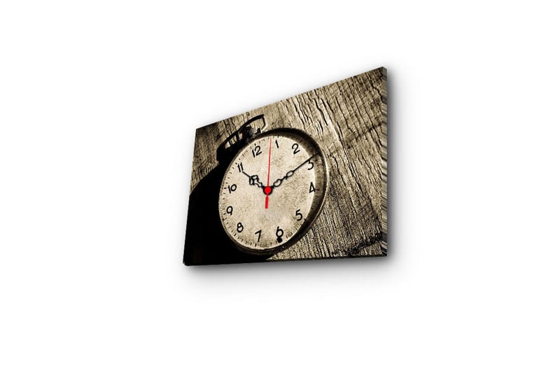 Dekorativ Canvasbilde med Klokke - Flerfarget - Innredning - Veggdekorasjon - Veggklokke
