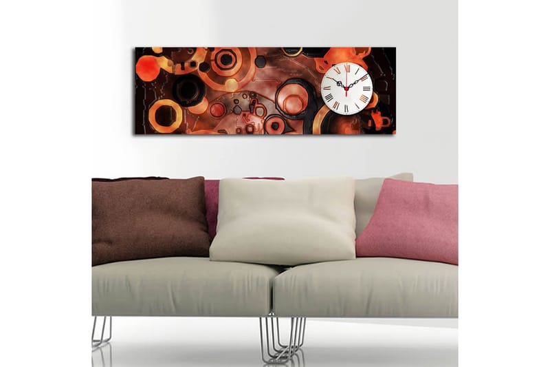 Dekorativ Canvasbilde med Klokke - Flerfarget - Innredning - Veggdekorasjon - Veggklokke