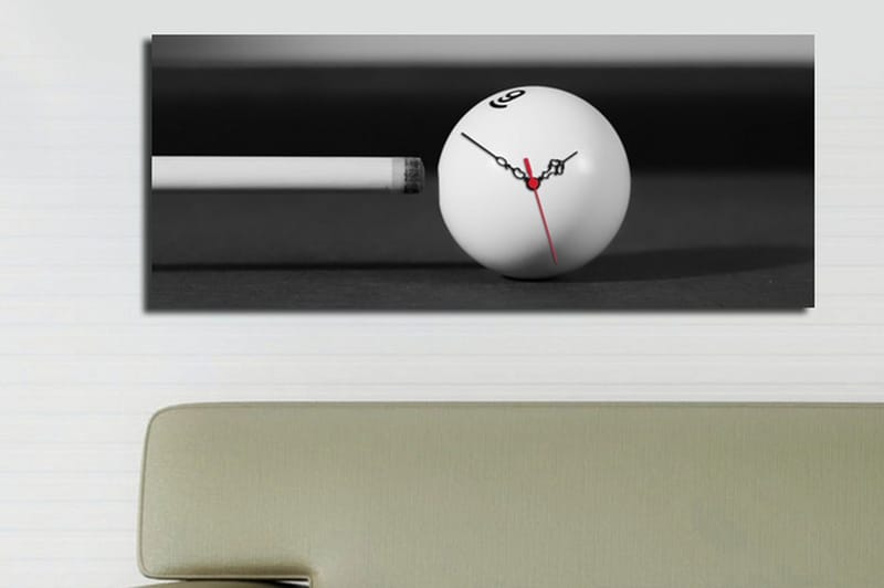 Dekorativ Canvasbilde med Klokke - Flerfarget - Innredning - Veggdekorasjon - Veggklokke