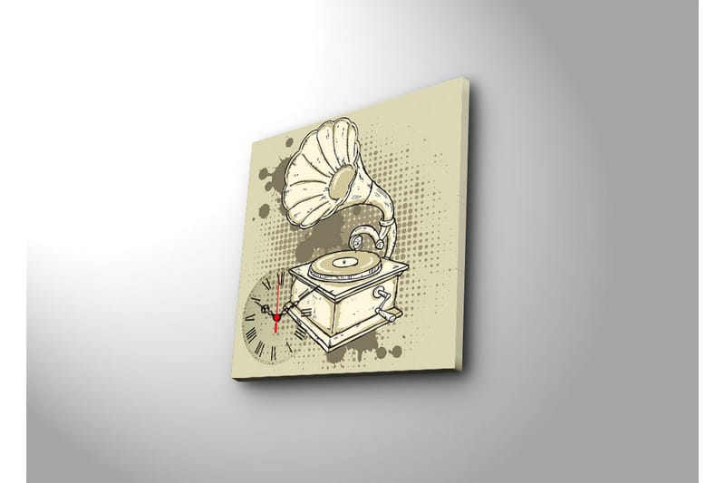 Dekorativ Canvasbilde med Klokke - Flerfarget - Innredning - Veggdekorasjon - Veggklokke