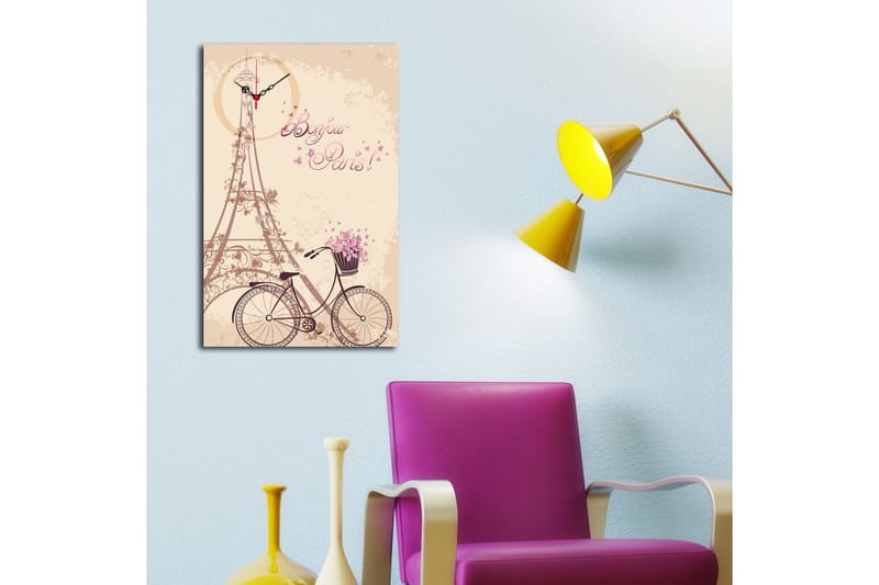 Dekorativ Canvasbilde med Klokke - Flerfarget - Innredning - Veggdekorasjon - Veggklokke