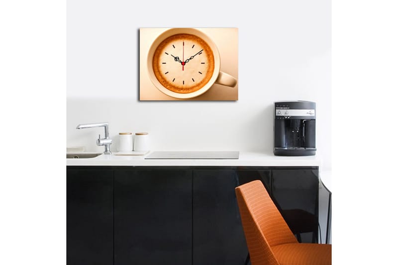 Dekorativ Canvasbilde med Klokke - Flerfarget - Innredning - Veggdekorasjon - Veggklokke
