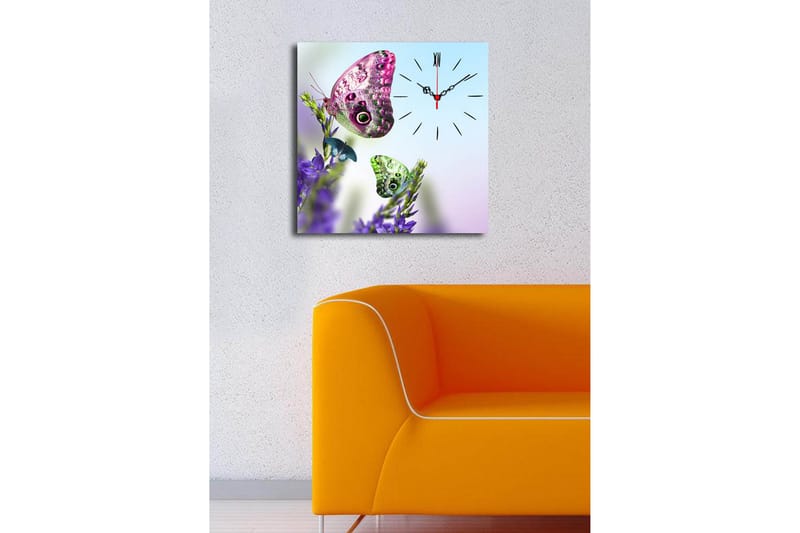 Dekorativ Canvasbilde med Klokke - Flerfarget - Innredning - Veggdekorasjon - Veggklokke