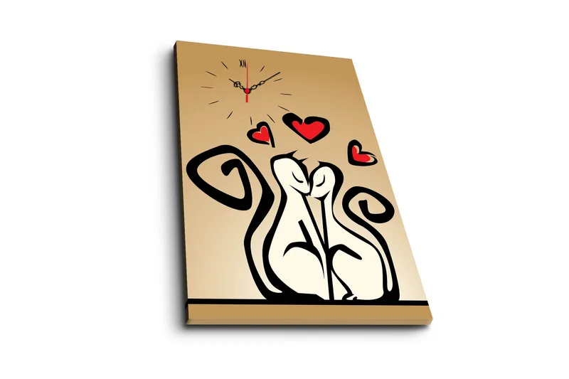 Dekorativ Canvasbilde med Klokke - Flerfarget - Innredning - Veggdekorasjon - Veggklokke