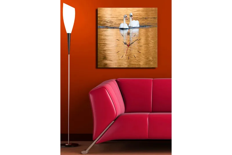 Dekorativ Canvasbilde med Klokke - Flerfarget - Innredning - Veggdekorasjon - Veggklokke