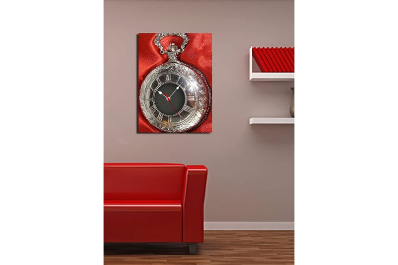 Dekorativ Canvasbilde med Klokke - Flerfarget - Innredning - Veggdekorasjon - Veggklokke