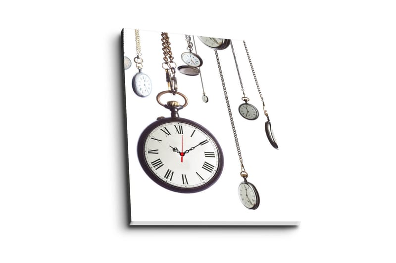 Dekorativ Canvasbilde med Klokke - Flerfarget - Innredning - Veggdekorasjon - Veggklokke