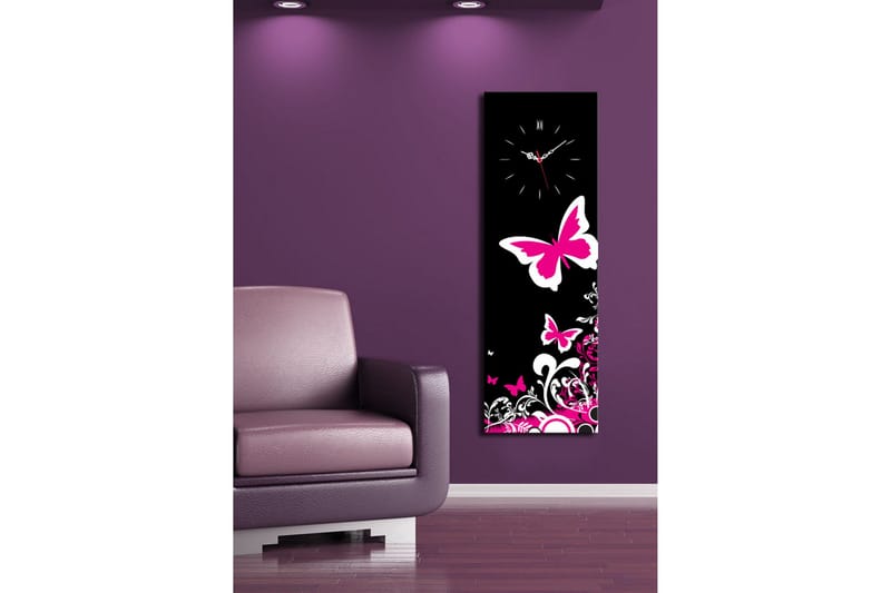 Dekorativ Canvasbilde med Klokke - Flerfarget - Innredning - Veggdekorasjon - Veggklokke