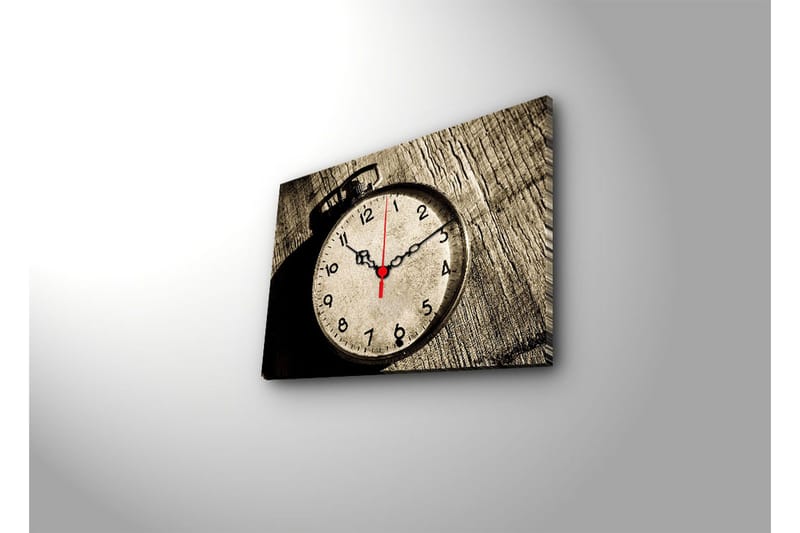 Dekorativ Canvasbilde med Klokke - Flerfarget - Innredning - Veggdekorasjon - Veggklokke