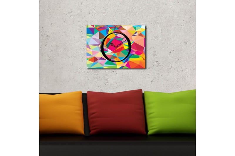Dekorativ Canvasbilde med Klokke - Flerfarget - Innredning - Veggdekorasjon - Veggklokke