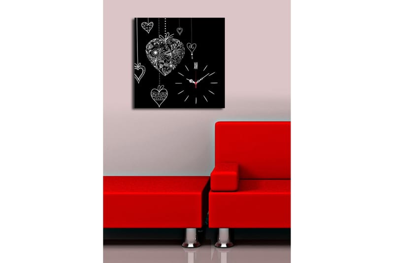 Dekorativ Canvasbilde med Klokke - Flerfarget - Innredning - Veggdekorasjon - Veggklokke