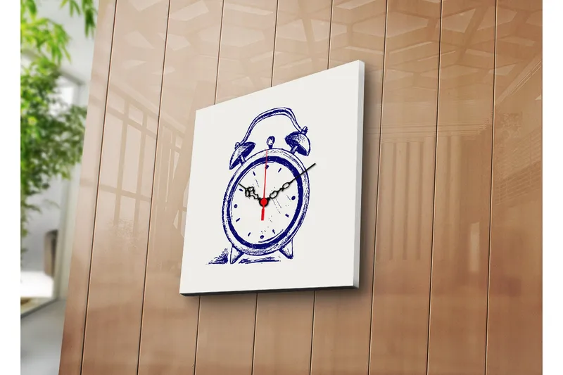 Dekorativ Canvasbilde med Klokke, Flerfarget