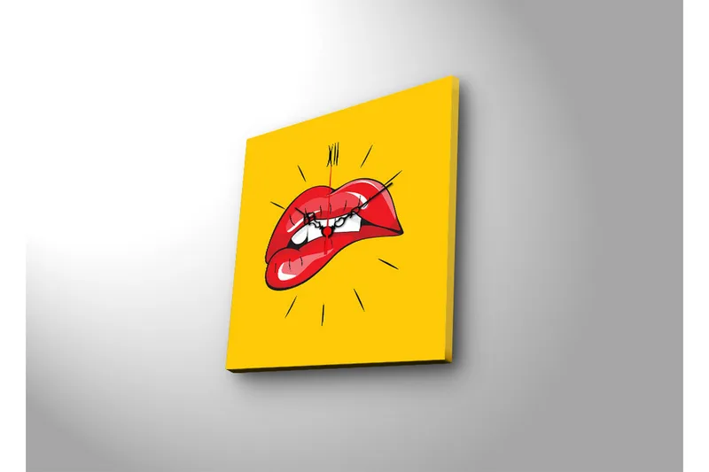 Dekorativ Canvasbilde med Klokke - Flerfarget - Innredning - Veggdekorasjon - Veggklokke