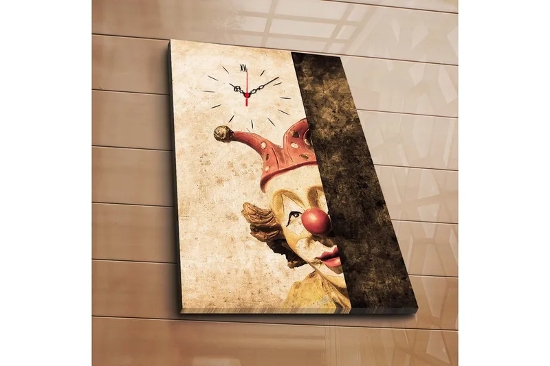 Dekorativ Canvasbilde med Klokke, Flerfarget