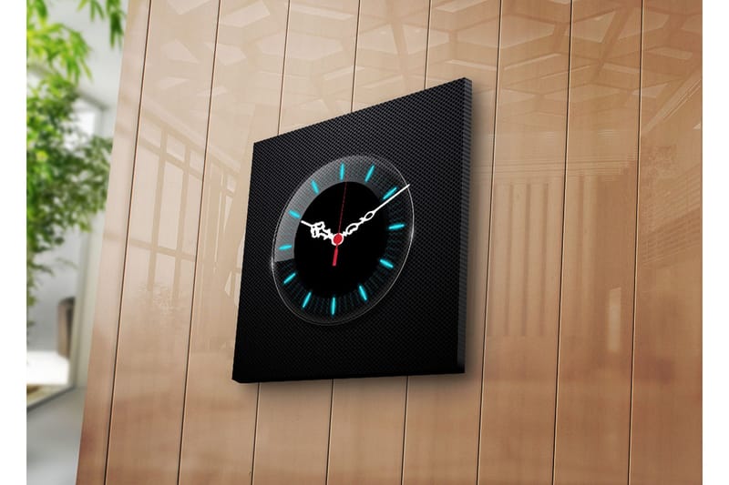 Dekorativ Canvasbilde med Klokke - Flerfarget - Innredning - Veggdekorasjon - Veggklokke