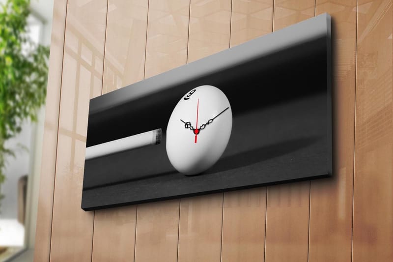 Dekorativ Canvasbilde med Klokke - Flerfarget - Innredning - Veggdekorasjon - Veggklokke