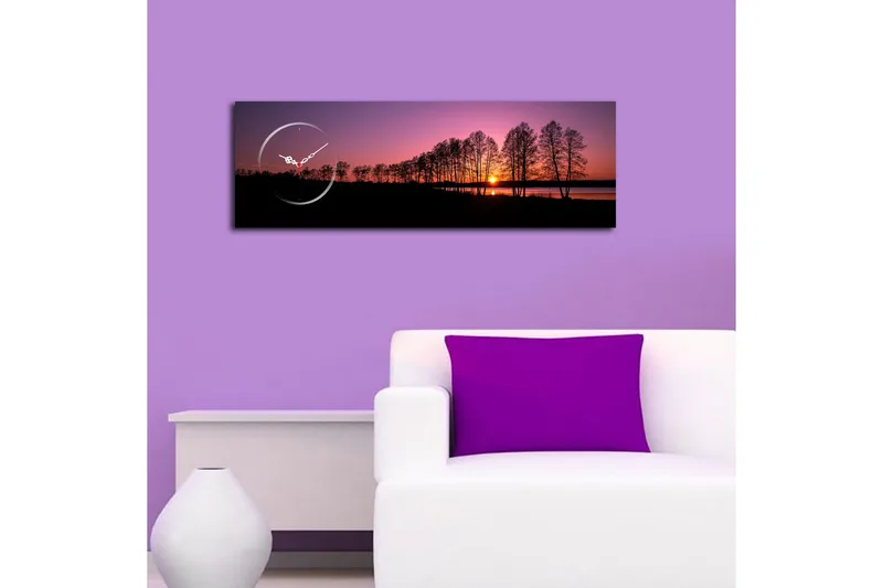 Dekorativ Canvasbilde med Klokke - Flerfarget - Innredning - Veggdekorasjon - Veggklokke