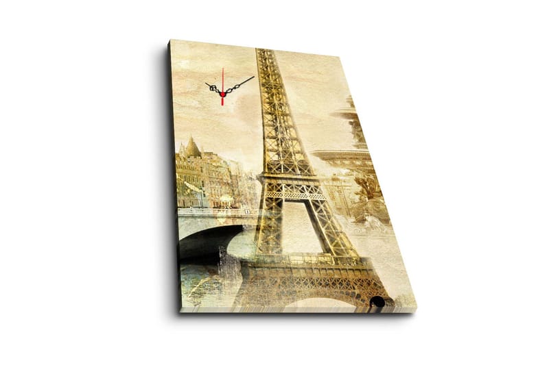 Dekorativ Canvasbilde med Klokke - Flerfarget - Innredning - Veggdekorasjon - Veggklokke