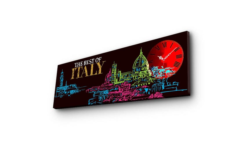 Dekorativ Canvasbilde med Klokke - Flerfarget - Innredning - Veggdekorasjon - Veggklokke