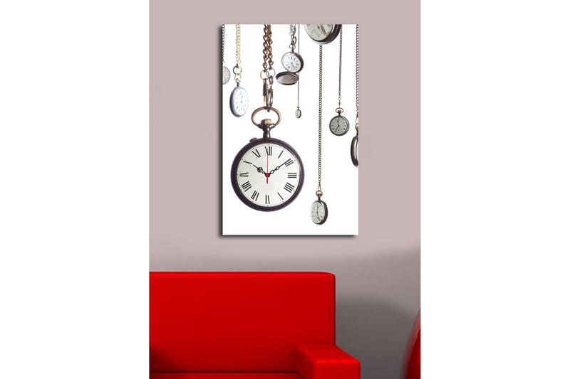 Dekorativ Canvasbilde med Klokke - Flerfarget - Innredning - Veggdekorasjon - Veggklokke