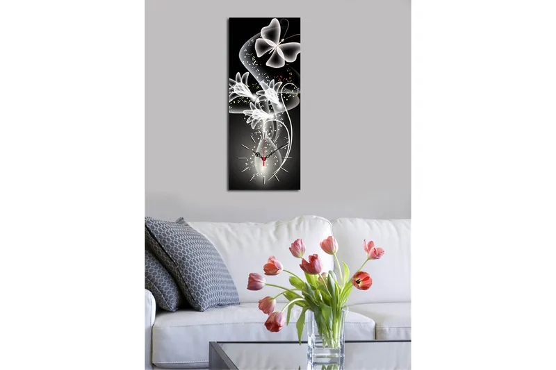 Dekorativ Canvasbilde med Klokke - Flerfarget - Innredning - Veggdekorasjon - Veggklokke