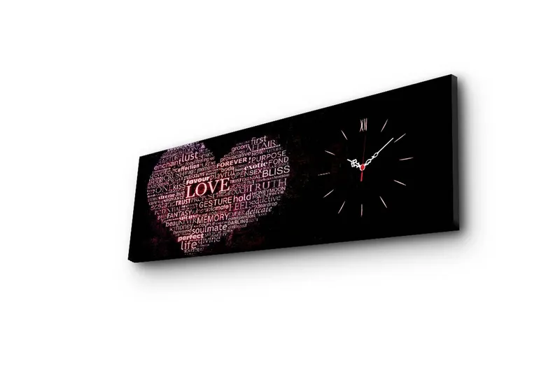 Dekorativ Canvasbilde med Klokke - Flerfarget - Innredning - Veggdekorasjon - Veggklokke